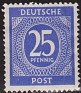 Germany 1946 Numeros 25 Pfennig Azul Scott 545